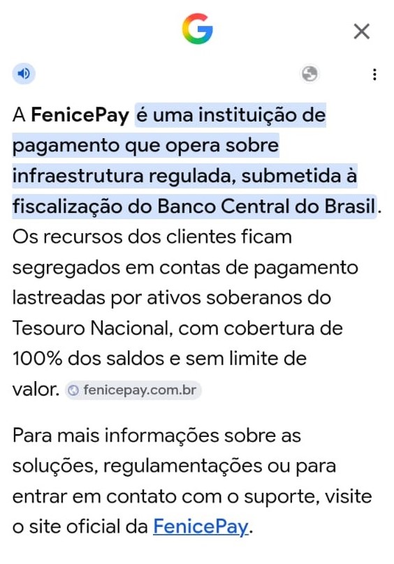 FenicePay — Instituição Regulada pelo Banco Central